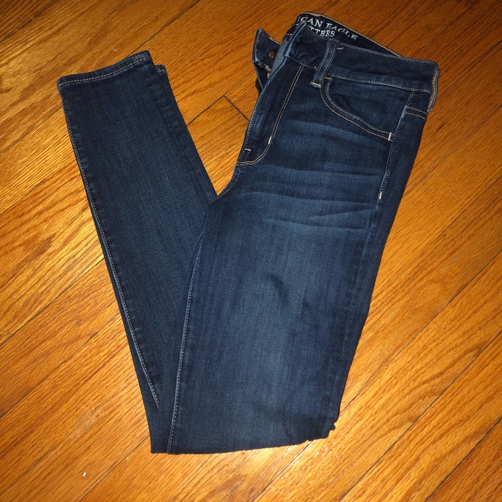 American Eagle: high rise dark wash jeans